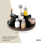 Organizador Bandeja Giratória Bellwood Madeira Umbra Preto