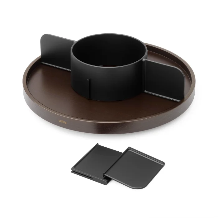 Organizador Bandeja Giratória Bellwood Madeira Umbra Preto