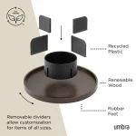 Organizador Bandeja Giratória Bellwood Madeira Umbra Preto