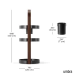 Organizador De Maquiagem  Preto Bellwood Madeira Umbra