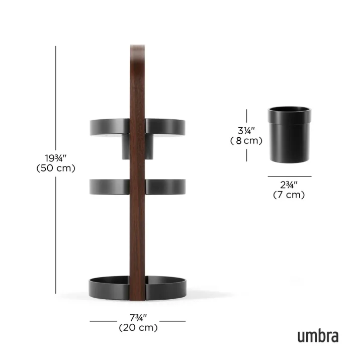 Organizador De Maquiagem  Preto Bellwood Madeira Umbra