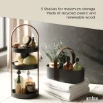 Organizador De Maquiagem  Preto Bellwood Madeira Umbra
