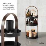 Organizador De Maquiagem  Preto Bellwood Madeira Umbra