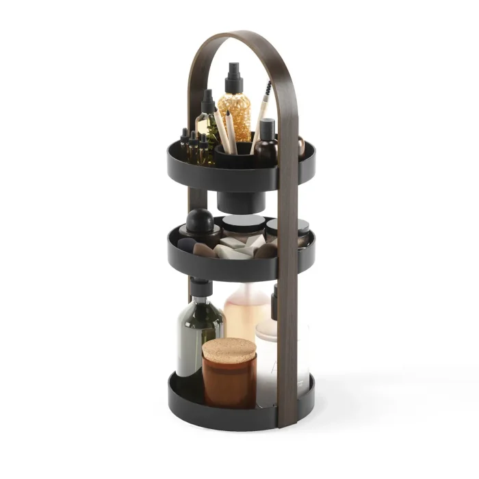 Organizador De Maquiagem  Preto Bellwood Madeira Umbra