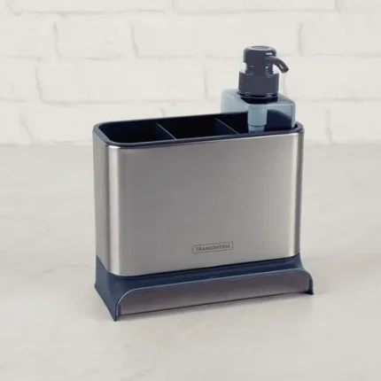 Organizador De Pia Tramontina Plurale Aço Inox Suporte Bucha Cinza-escuro