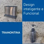 Organizador De Pia Tramontina Plurale Aço Inox Suporte Bucha Cinza-escuro