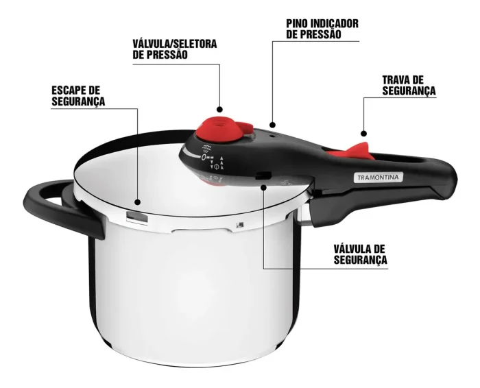 Panela De Pressão Em Aço Inox Fundo Triplo Tramontina 4,5 L