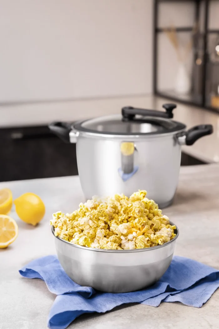 Panela Pipoqueira Allegra Aço Inox Fundo Triplo Tramontina Azul-aço