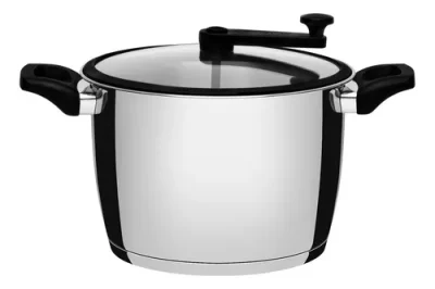 Panela Pipoqueira Allegra Aço Inox Fundo Triplo Tramontina Azul-aço