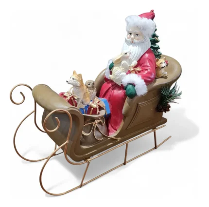Papai Noel No Trenó Resina Cenário Natalino Prime Allegro