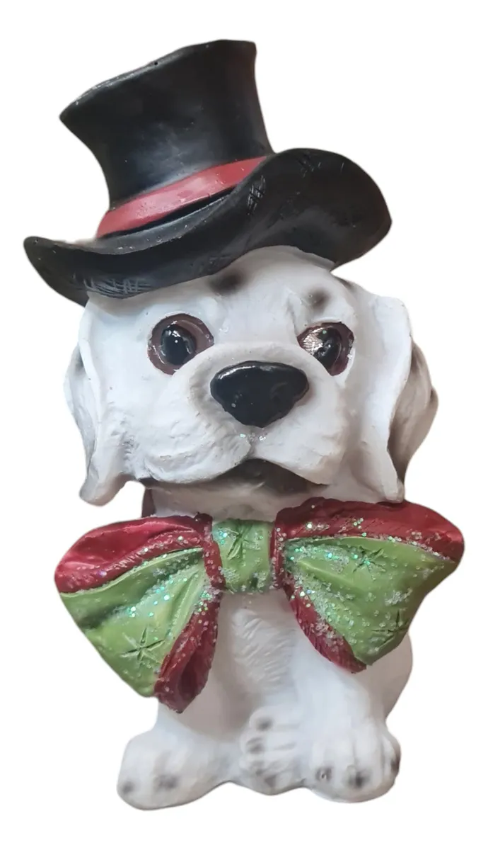 Pendente Natalino Cão Resina Dálmata Laço Verde Luxo Pendente Natalino Cão Resina Dálmata Laço Verde Luxo