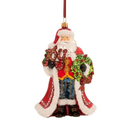 Pendente Natalino De Vidro Polonês Decor Luxo Papai Noel Joy Huras Family Poland