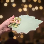 Petisqueira Cerâmica  Faiança Parreira Celadon Peônias