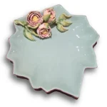 Petisqueira Cerâmica  Faiança Parreira Celadon Peônias