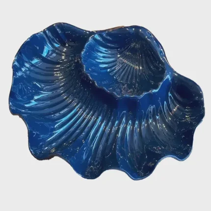 Petisqueira Melamina Formato Concha Azul