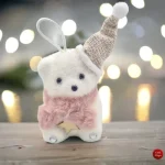 Petit Enfeite De Pendurar Natal Ursinho Rosa Cut