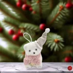 Petit Enfeite De Pendurar Natal Ursinho Rosa Cut
