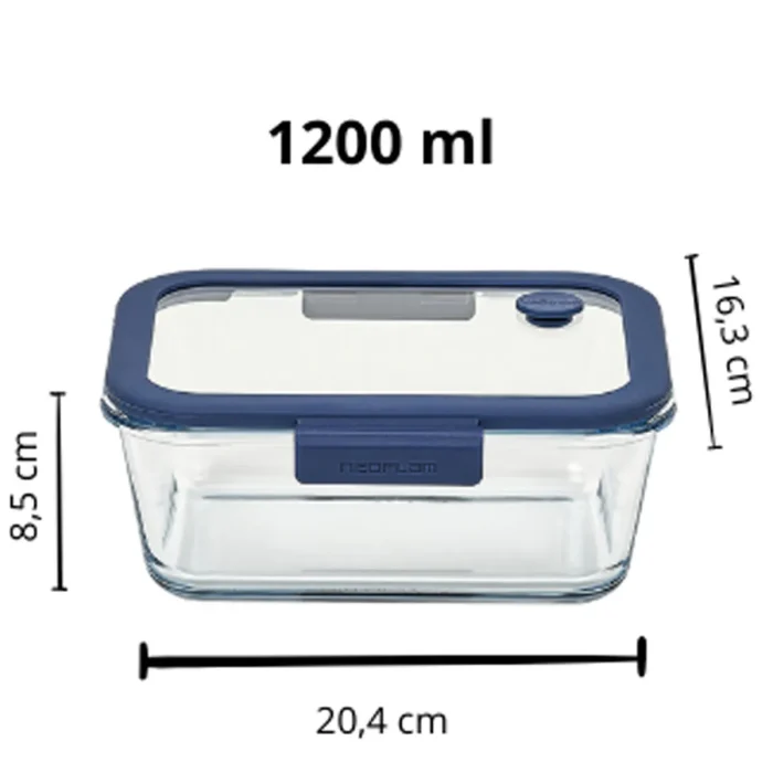 Pote De Vidro Hermético Retangular Válvula Glace Z