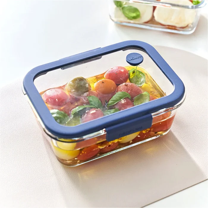 Pote De Vidro Hermético Retangular Válvula Glace Z