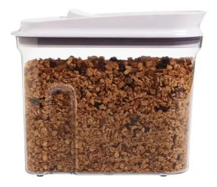 Pote Para Cereais Hermético Em Acrílico Oxo Pop 2.3 Litros Branco