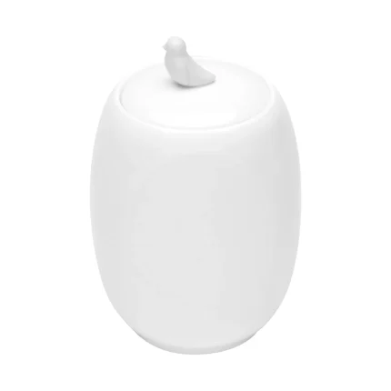 Pote Porcelana Branca Bird Wolff 18 Cm