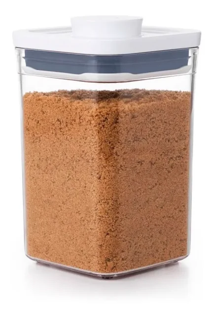 Pote Quadrado Pequeno Hermético Em Acrílico Oxo Pop 1 Litro