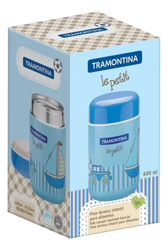 Pote Térmico Tramontina Le Petit  Aço Inox Azul 400 Ml