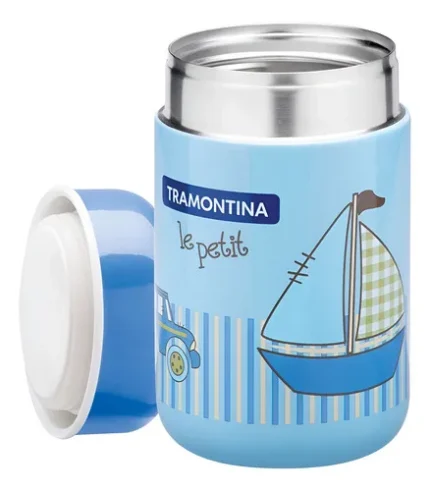 Pote Térmico Tramontina Le Petit  Aço Inox Azul 400 Ml