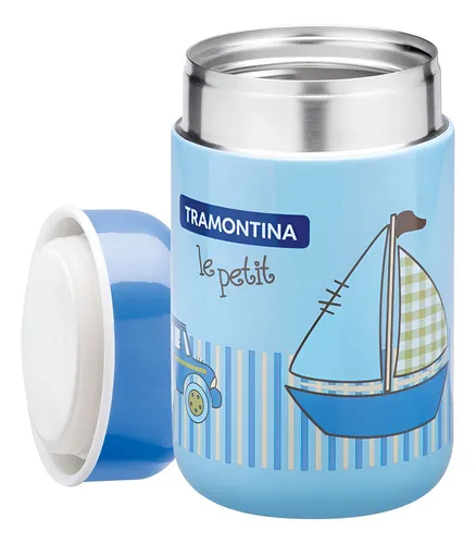 Pote Térmico Tramontina Le Petit Aço Inox Azul 400 Ml Pote Térmico Tramontina Le Petit Aço Inox Azul 400 Ml