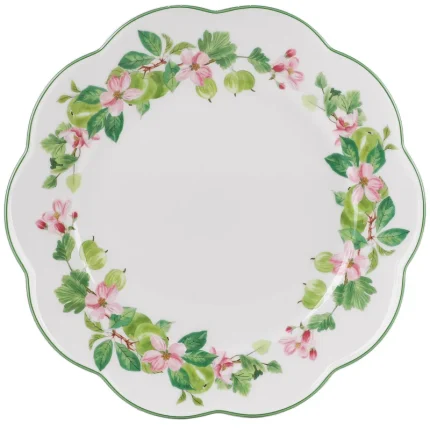 Prato De Jantar Apple Blossom Horticool Green Porcelana Bone China Tea Delight
