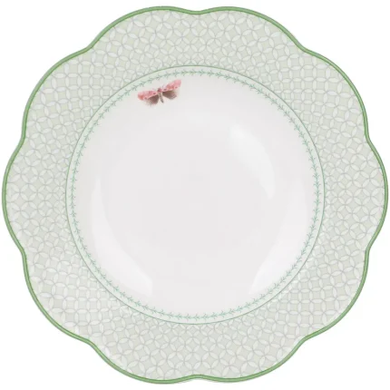 Prato De Jantar Butterfly Hortcool Green Porcelana Bone China Tea Delight