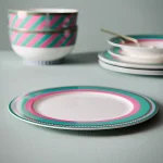 Prato de Jantar Stripes Rosa Verde Pip Chique Pip Studio