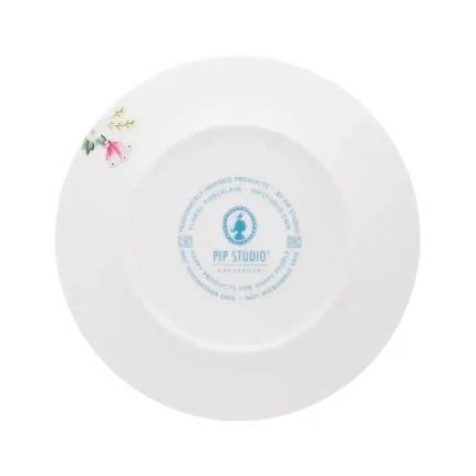 Prato de Sobremesa Porcelana Branco Blushing Birds Pip Studio