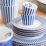 Prato de Sobremesa Porcelana Stripes Royal Pip Studio