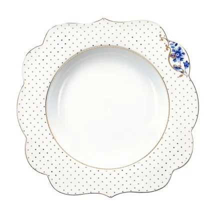 Prato de Sopa Porcelana Flowers Royal White Pip Studio