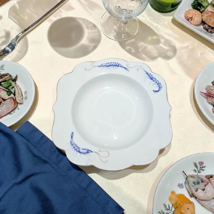 Prato Fundo Royal Yerseke Shrimp Porcelana Filete De Ouro Pip Studio
