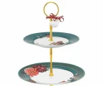 Prato Para Doces 3 andares Porcelana Verde Winter Wonderland Pip Studio Edição Limitada