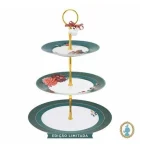 Prato Para Doces 3 andares Porcelana Verde Winter Wonderland Pip Studio Edição Limitada