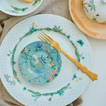 Prato Petit Four Flowers Porcelana Azul Jolie Pip Studio