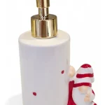 Saboneteira Líquida Presente De Natal Branca Poá Vermelho
