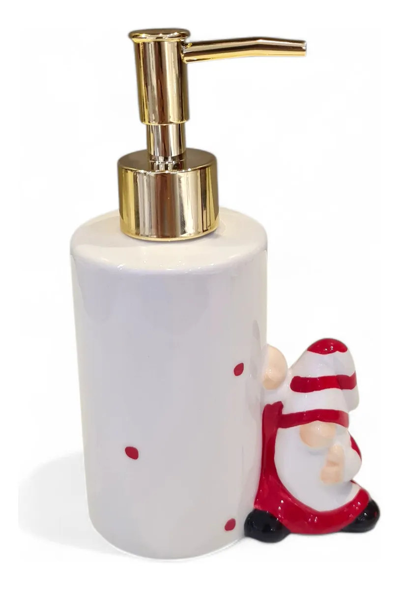 Saboneteira Líquida Presente De Natal Branca Poá Vermelho Saboneteira Líquida Presente De Natal Branca Poá Vermelho