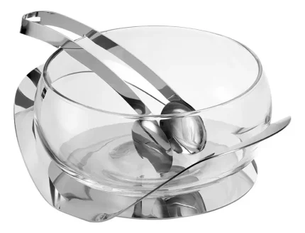 Saladeira Com Pegador Uno Aço Inox Riva