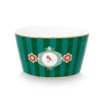 Tigela De Porcelana Listrada Verde Esmeralda 15 Cm Love Birds Pip Studio