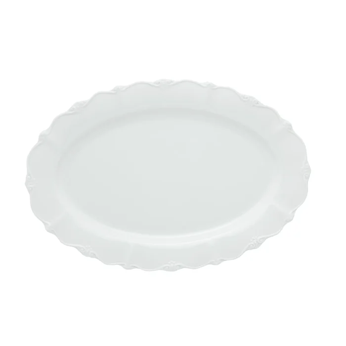 Travessa De Servir Porcelana Branca Fancy Wolff 33 Cm