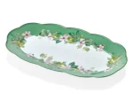 Travessa Oval Florida Verde Horticool Porcelana Bone China Tea Delight