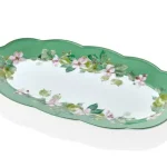 Travessa Oval Florida Verde Horticool Porcelana Bone China Tea Delight