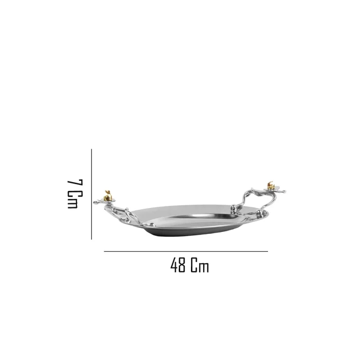 Travessa Oval Média (Inox) Orquídea Design By Somers