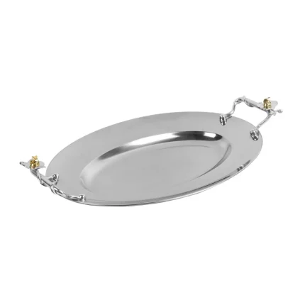 Travessa Oval Média (Inox) Orquídea Design By Somers