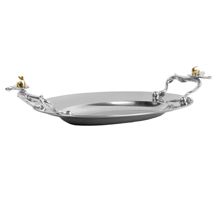 Travessa Oval Pequena (Inox) Orquídea Design By Somers