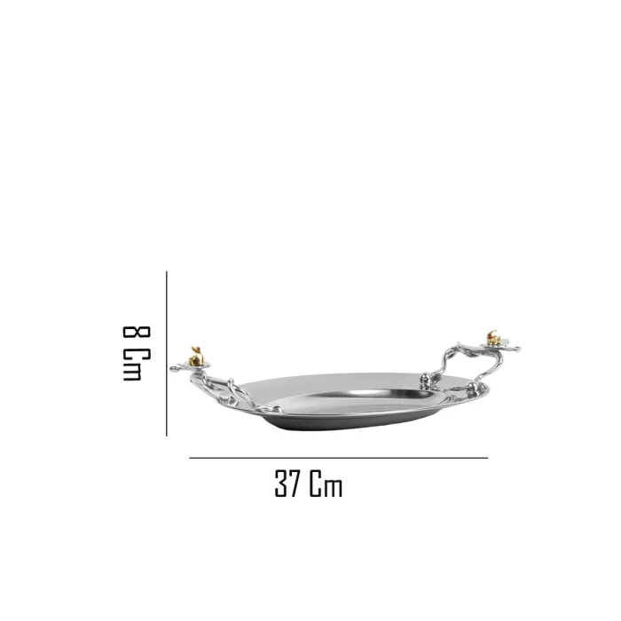Travessa Oval Pequena (Inox) Orquídea Design By Somers